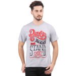 Vakum Men Grey Round Neck Printed T Shirt