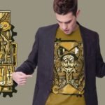 Vakum Men Golden Yellow Round Neck Printed T Shirt