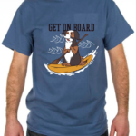 Vakum Cobalt Blue Round Neck Boating Dog Printed T Shirt