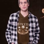 Vakum Brown Round Neck Biker Printed T Shirt