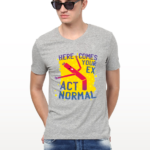 Vakum Grey Round Neck Printed T Shirt