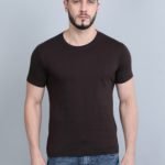 Vakum Round Neck Coffee Brown T Shirt