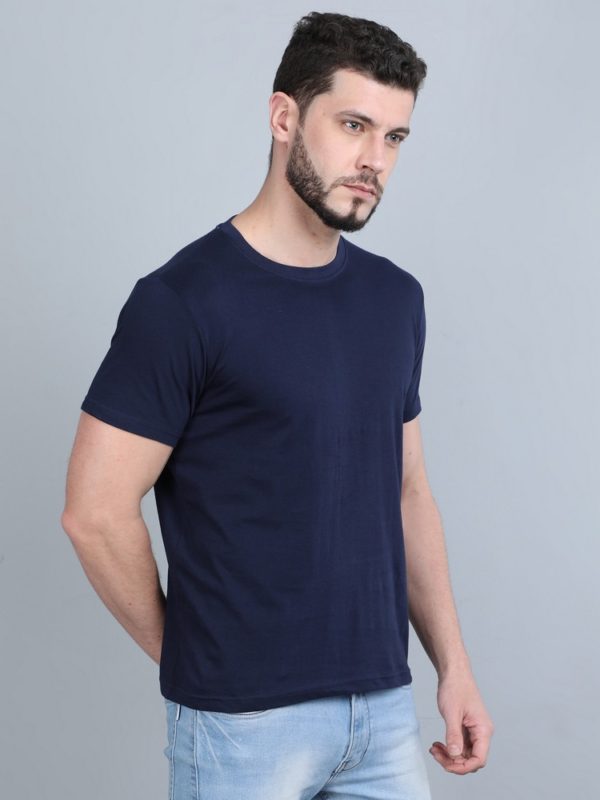 Vakum Round Neck Navy Blue T Shirt